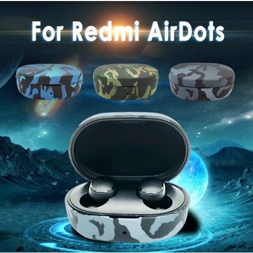 New Silicone Protective Cover Sleeve Camouflage Color Earphone Case Shell With Carabiner For Redmi Airdots Headset