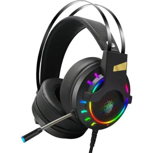 K3 USB Wired PC Gaming Headphone 7.1 Channel Stereo Bass RGB Headset with Mic Gaming Headset Wired Deep Bass Stereo Video Game