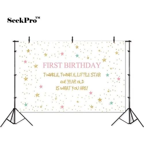 SeekPro stars glitter children kids birthday Banner Photo Backgrounds Printed Studio Professional Indoor Photographic Backdrops