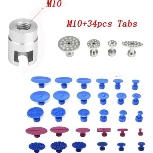 Dent Repair Puller Head Dent Repair Adapter Screw Tips for Slide Hammer and Pulling Tab M16 M12 M10 and Glue Puller Tabs Removal