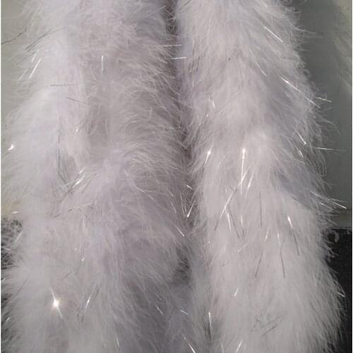 30 Grams White Turkey Feathers Scarf Boas Dyed Colorful for crafts Party Clothing Dresses Decoration Accessory 2 Meter Wholesale