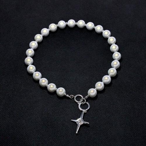 40GB Bright White Pearl Choker Fluorescent Ball Pearl Chain Star Pendant Necklaces