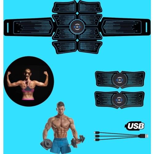 Musculation Gym Equipment Muscle Stimulator Smart Fitness Training Electric Massager Body Slimming Belt USB Recharge Home Gym