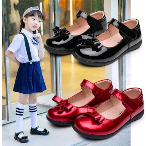 Children Patent Leather Leather Shoes Girls Princess Student School Dress Performance Dance Party Black Baby Toddler Kids 2021