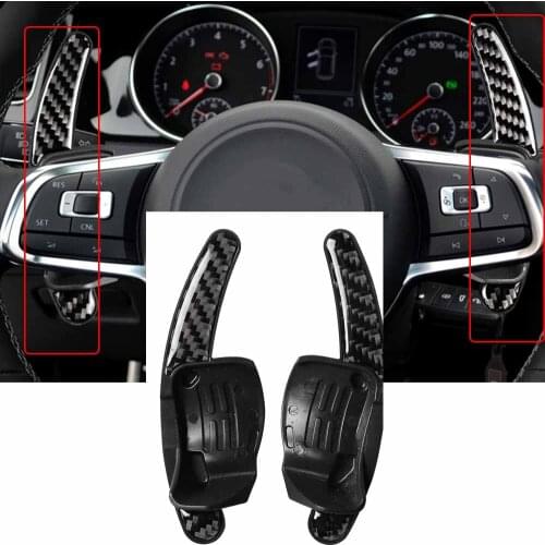 Carbon Fiber Steering Wheel Paddle Shift Extension For Volkswagen Golf 6 2008-12