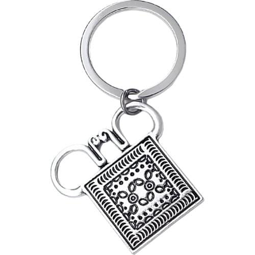 Vintage Antique Silver Plating Alloy Thailand Hill Tribe Amulet Hmong Soul Spirit Lock Key Chain Key Holders For Gifts
