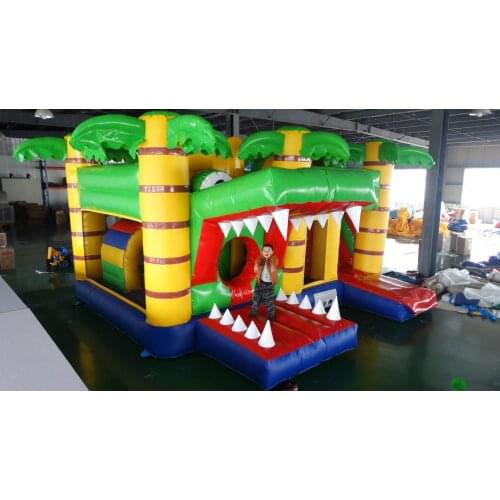 High Quality Dinosaur Theme Rainforest Topic Inflatable Huge castle combo inflatable bouncy jumping castle with slide