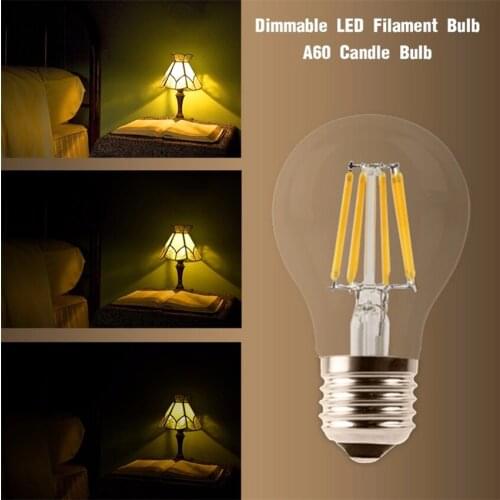 YANG MIN Free Shipping 360 Degree 6W High Quality Warm White Dimmable String Lighting Replacement LED Filament Bulbs Vintage