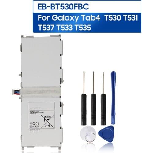 Samsung Original EB-BT530FBC Battery For Samsung GALAXY Tab4 Tab 4 T530 T531 T537 T533 T535 EB-BT530FBE/U Tablet Battery 6800mAh