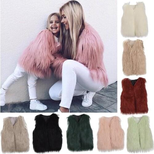 Vest for girls Clothes Kids Baby Girls Children Winter Faux-Fur Coat Jacket Thick Warm Outwear Clothes жилетка женская теплая