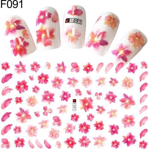 1 Sheet Flowers Butterfly Pattern Nail Art Stickers DIY Decal Manicure Tools Women Nail Art Flowers Nail Decals Fashion