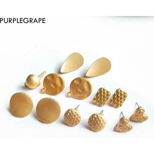 10pcs Alloy Gold Ear Pin Diy Jewelry Accessories Material Can Be Pendant Pendant Irregular