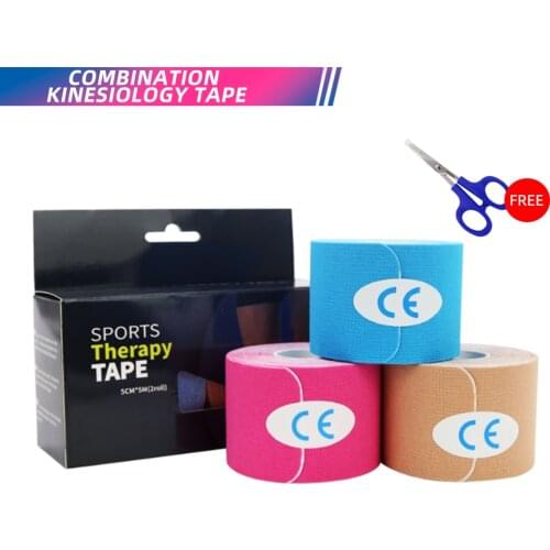 2 Rolls Kinesiology Tape with Case Sports Accessory Elastoplast Waterproof for Muscle Support Pain Relief First Aid Tape