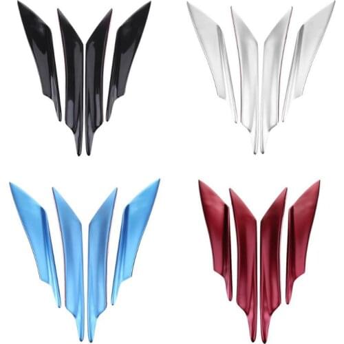 4pcs/set Universal Front Bumper Splitter Fins Body Spoiler Canards Automobile Wide Car Front Bumper Canards for Car Trunk