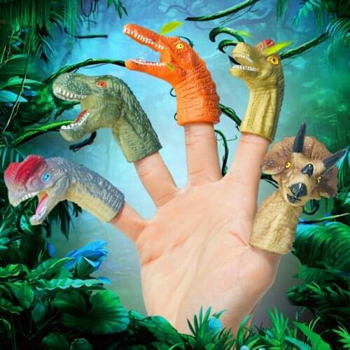 5pcs Mini Realistic Dragon Dinosaur Finger-Puppets-Set Role Playing Toy Kids Tell Story Prop for Children Finger Toys