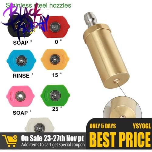 8pcs/set High Pressure Washer Rotary Nozzle 3600 Psi with Spray Nozzle Tips Kit Car Wash Gun Foam Generator Accessories