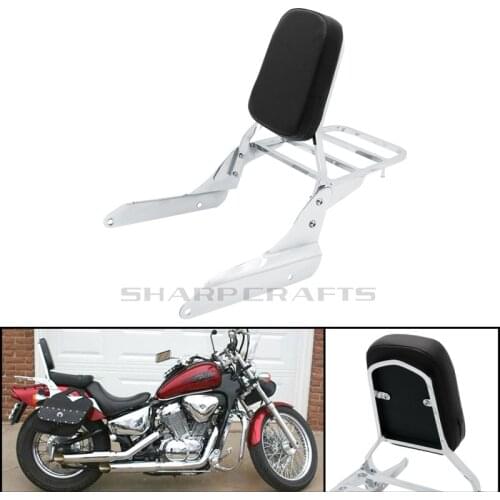 Motorcycle Accessories Passenger Backrest Sissy Bar With Rear W/ Luggage Rack Support For Honda Shadow VLX600 VT600 1999-2007