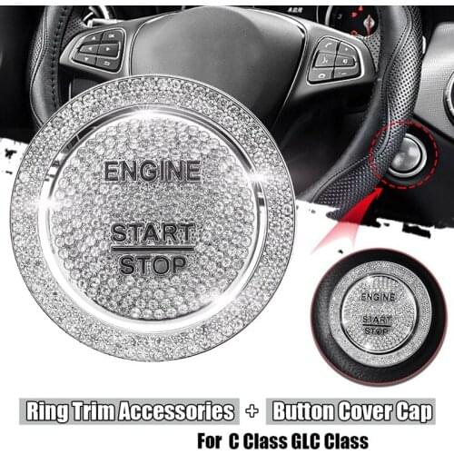 Car Engine Start Stop Ignition One-Button Cover Ring Trim Accessories for Mercedes for Benz C Class W205 GLC Class