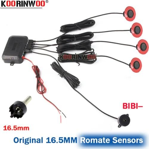 Koorinwoo 16.5mm Flat Original Sensor Car Dual Core CPU Parking Radars Sensor Black White Reverse Backup Assistance Alarm System