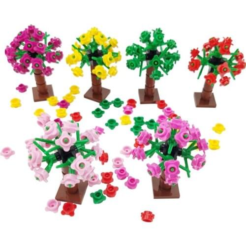 Locking City MOC Street View Flower Tree Building Blocks Toys for Children Blocks Compatible for Locking Gifts for Kids
