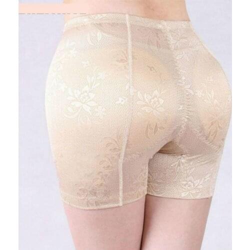 Big size M-XXL Sexy Women Underwear Butt Lift Enhancing Pad Panty Removable Pad Trunk lace breathable panty