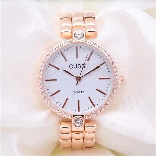 CUSSI Luxury Brand Rose Gold Womens Watches Bracelet Ladies Dress Watch Quartz Wristwatches relogio feminino reloj mujer Clock