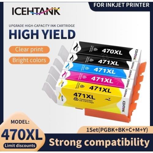 Icehtank 1BK PGI 470 CLI 471 Ink Cartridge For Canon PGI470 PGI-470 CLI-471 PIXMA MG6840 MG5740 TS5040 TS6040 MG 6840 Printer