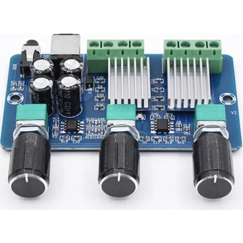 DC 12V 20W+10W+10W Yamaha 2.1 channel Stereo Audio Digital power amplifier board Bass subwoofer AMP XH-A355 aplificador audio