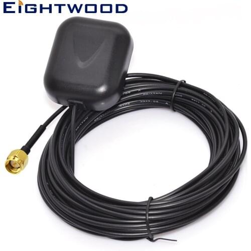 Eightwood Car GPS Active Antenna Aerial for GPS Receivers/Systems and Mobile ,with SMA Male 10m Cable for Audi BMW Boss Jensen