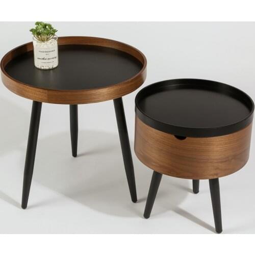 Italian minimalist round combination coffee table small apartment living room side table light luxury balcony coffee table