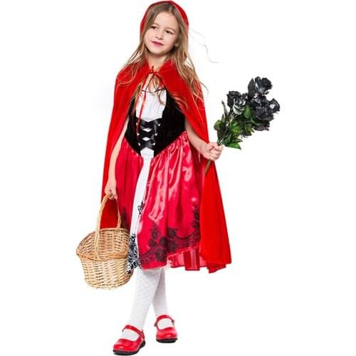 Carnival Purim Girl Little Red Riding Hood Costume Halloween Stage Show Fairy Tales Cosplay Party Fancy Dress