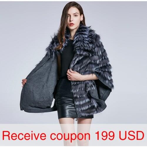JKP Fashion winter warm leather coat natural fox fur coat real fox fur jacket winter thick warm Loose coat