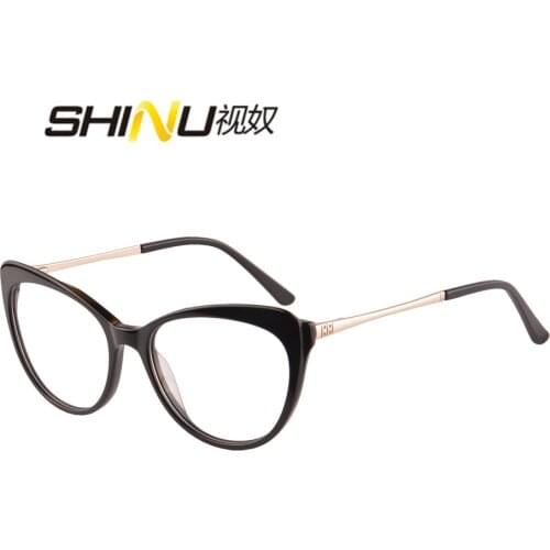 SHINU Prescription Glasses Men Ultralight round Myopia glasses women acetatae Frame polarized sunglasses myopia photochromic