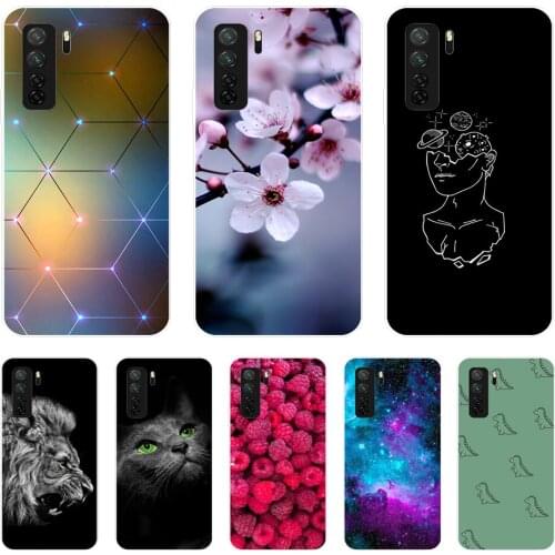 Soft Case For Huawei Nova 7 SE Case Silicone Phone Cover For Huawei Nova 7 SE Nova7 7SE Back Cover Cute Animal Flower Cat Bumper