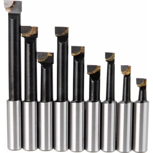 New 9Pcs Durable Hard Alloy Shank Boring Bar Set Carbide Tipped Bars 12Mm For 2 Inch 50Mm Boring Head For Lathe Milling Mayitr