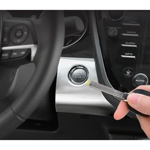 Stainless Steel One-key Start Cover Trim for Toyota Camry 2018 8th XV70 Accessories