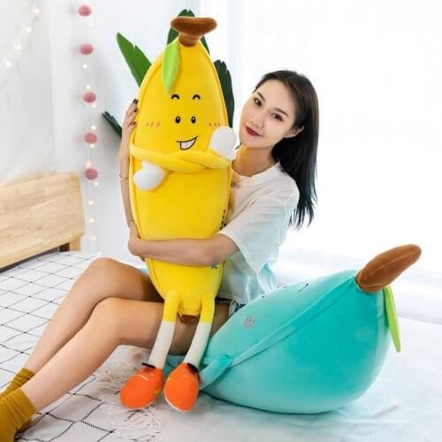 New Arrive 80-130CM Cute Banana Fruit Plush Toys Soft Stuffed Dolls Plant Pillow For Kids Children Sleep Cushion Birthday Gift