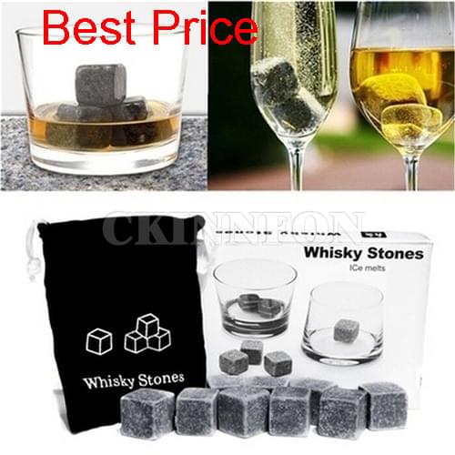 50set 9Pcs/Set Whisky Ice Stones Drinks Cooler Cubes Beer Rocks Granite Pouch Drink Cooling Ice Melts