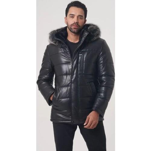 2021 new mens winter coat with Silver Fox fur collar high-quality mens coat formal brand mens clothing OGMANDO2038