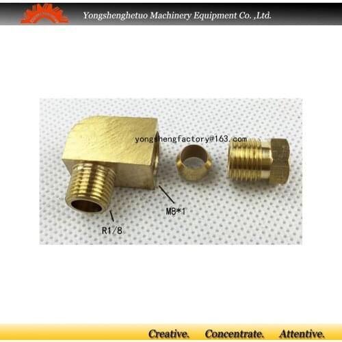 R1/8 male thread M8*1 female thread Right angle Connector elbow coupling adaptor pipe fitting PL-418 for 4mm outer dia tube
