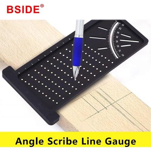 Plastic Precision Woodworking Angle Scribe Mark Line Gauge & Rule Mitre T-Type Ruler Carpenter Measuring Outdoor Tool