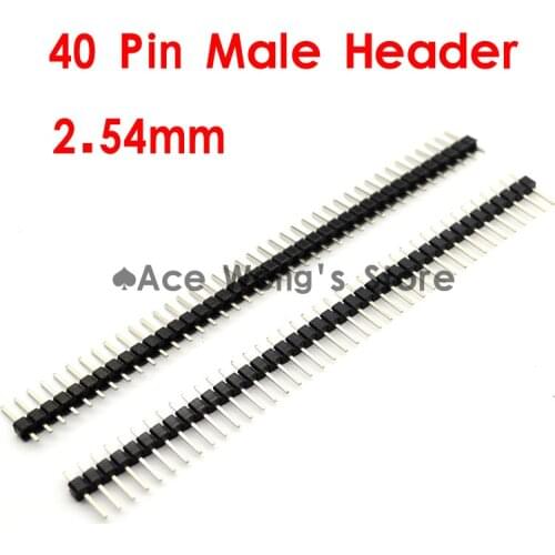 20 PCS /Lot Connector 2.54mm 40 Pin Male Single Row silver Pin Header Strip Brand New hot sales
