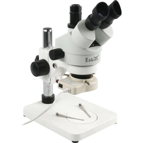 Simul Focal 3.5X 7X 45X 90X Trinocular Stereo Microscope Vertical Zoom + 0.5X/1X/2X Auxiliary Objective Lens+56 LED Ring Light
