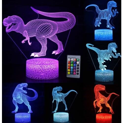 3D LED Night Light Dinosaur Series Lamp 16Colors Change Night light Remote Control Table Lamps Toys Gift For Kid Home Decoration
