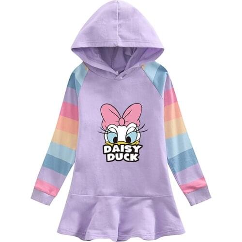 Mickey Minnie Sweatshirt Little Girl Clothes Children Pink Hoodies Dress Baby Autumn Outfit Kid Kawaii Strawberry Princess Dress