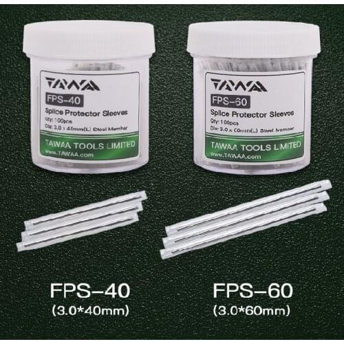 100 Pieces TAWAA Fiber Protection Sleeve FTTH Heating Shrink Splice Protector for Drop Cable 40mm, 60mm For You Choose