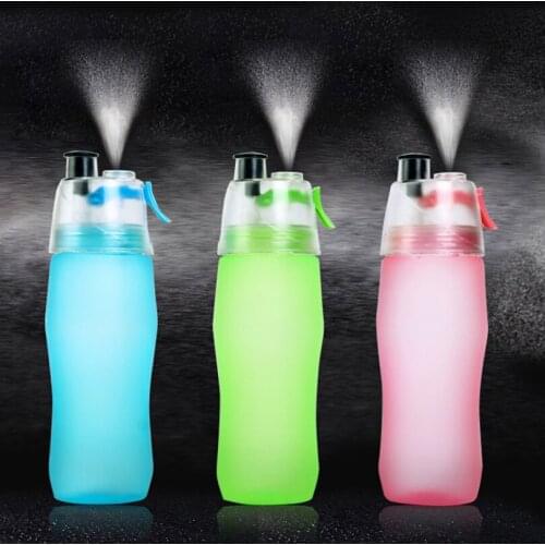 Outdoor Sports Bike Bottle Bicycle Sports Bottle Cooling Single Spray Cup Sports Kettle PC Scrub Cup Running Gym Drinking Bottle