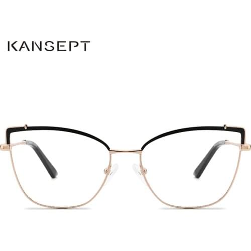 KANSEPT Optical Glasses Frame Women New Fashion Vintage Cat Eye Prescription Eyeglasses Women Myopia Spectacle Eyewear MG3574