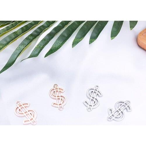 10pcs Golden Silver color Dollar Alloy Jewelry Accessories Pendant Headdress Earrings Pendant Korean Explosion For DIY charms