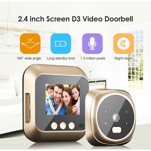 2.4 /2.8inch Digital Doorbell Night Vision Door Video Eye Camera Viewer LCD Color Screen Electronic Peephole Camera Door Bell